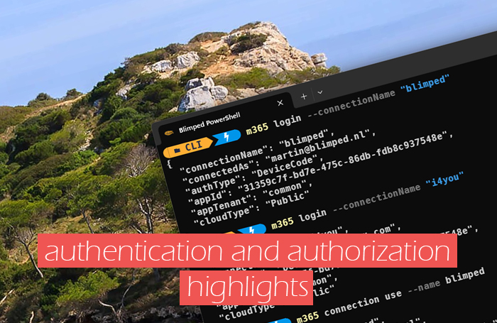 Authentication and authorization highlights in the terminal
