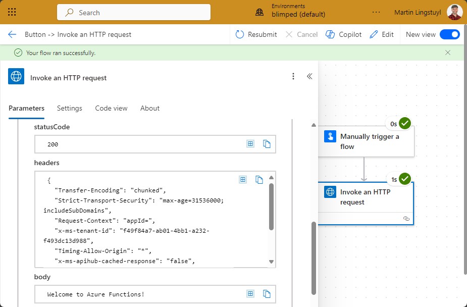 HTTP call and response