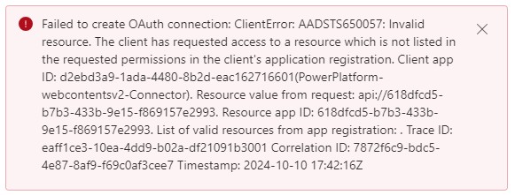 Error message