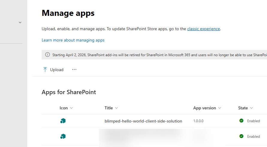 app deployed to app catalog