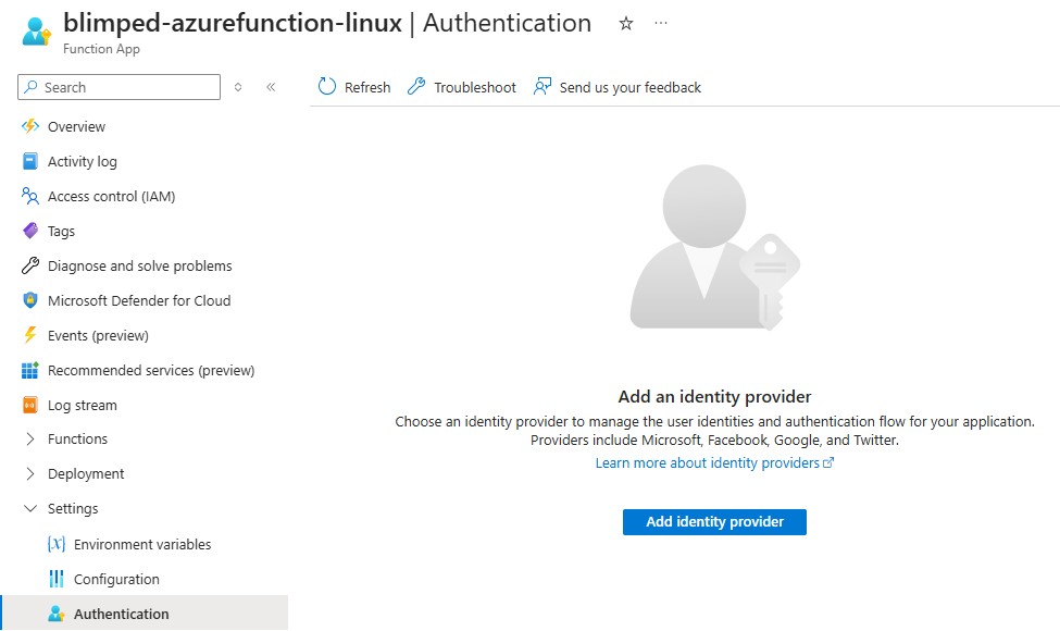 enable built-in authentication