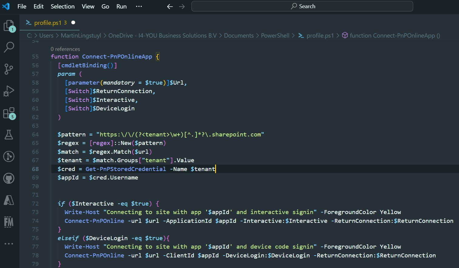 Pasting the commandlet in the profile file