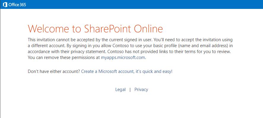 SharePoint invite redemption flow issue