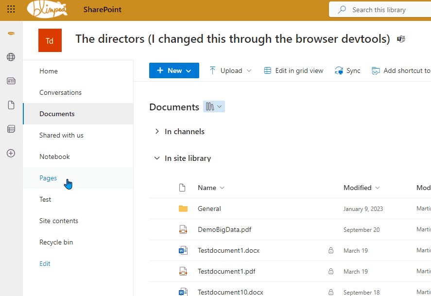 Partial page navigation in SharePoint