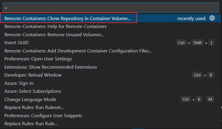 Clone in container volume